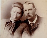 Cabinet Card Photo Man &amp; Woman Named Samuel and Mazy Maize Marion IA - £23.84 GBP
