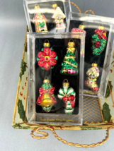 Lot of 3 Sets Hand Crafted Christmas Ornaments With Basket Vintage - £52.26 GBP