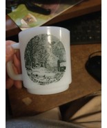 Vintage Glasbake Mug Currier And Ives “The Old Homestead In Winter “ Mil... - £6.98 GBP