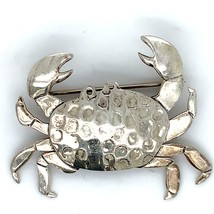 Vintage Sterling Silver Far Fetched Crab Cancer Zodiac Sign Designer Brooch Pin - £37.39 GBP
