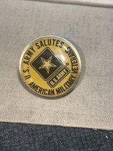 UNITED STATES ARMY SALUTES AMERICAN MILITARY VETERANS  PIN  - £2.33 GBP