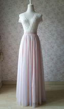Blush Pink Tulle Maxi Skirts Bridesmaid Custom Plus Size Tulle Skirt Outfit image 2