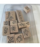 Stampin Up At The Beach Rubber Stamp Set Wood Mounted - $9.00