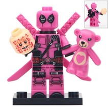 Pink Bear Deadpool - Marvel Super Heroes Custom Minifigures Gift Toy - £2.38 GBP