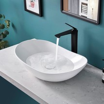 Tysun Oval Vessel Sink, Porcelain Ceramic Bathroom Vessel Sink, White Ba... - $129.94
