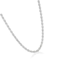 Sterling Silver Diamond Cut Rope Chain Necklace - £97.32 GBP