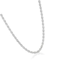 Sterling Silver Diamond Cut Rope Chain Necklace - £97.75 GBP