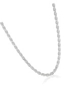 Sterling Silver Diamond Cut Rope Chain Necklace - £97.75 GBP