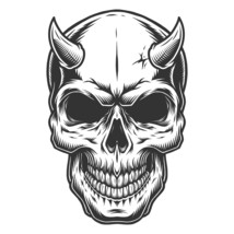 Skull with Horns SVG, Devil Skull SVG, Halloween SVG, Horror svg, Hell svg, Devi - £1.43 GBP