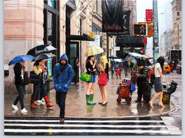 ️ Rain in the City Vincent Giarrano Note Card New York Urban Atmosphere Single - £2.38 GBP