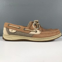 Sperry Boat Shoes Womens 8 M Brown Beige Lace Up Round Toe Stitched - £14.53 GBP