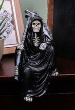 Death On The Shelf Gothic Grim Reaper With Scythe Sitting Shelf Sitter F... - £14.90 GBP