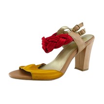 Seychelles Sz 7.5 M Yellow Ankle Strap Fabric Women Sandals - £15.83 GBP