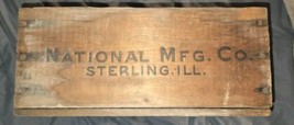 Vintage Large Wood Crate National Mfg. Co. Builders Hardware Sterling, I... - $56.09