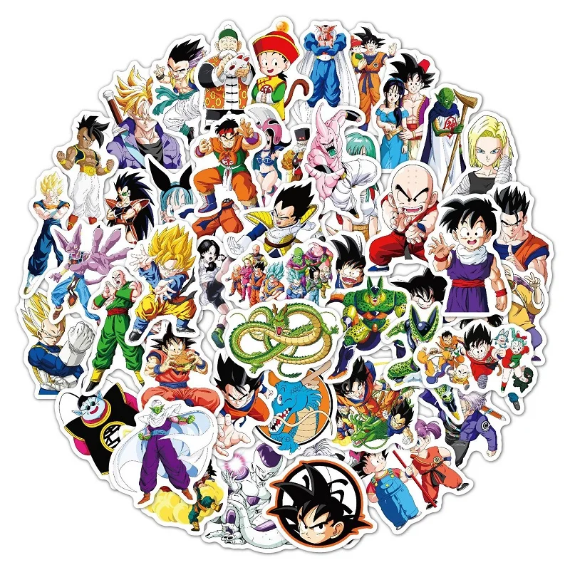 Play 50/100Pcs Anime Dragon Ball Super Saiyan Son Goku Cartoon Stickers Toy NotA - £23.09 GBP