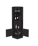 Corner Bar Cabinet Atanasio, Living Room, Black - £327.03 GBP