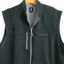 Johnnie O Wes Malibu Vest XL Gray Fleece Zip Pockets Collar Sleeveless Jacket - £23.40 GBP