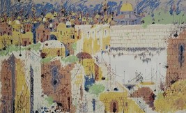 1968 Signed Shmuel Katz &quot;S-88 View of the Wall Winter&quot; Judaica A/P Serigraph - £547.57 GBP