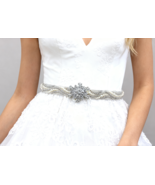 Snowflake Rhinestone Applique Trim: Crystal Bridal Belt, Sash - $35.08 CAD