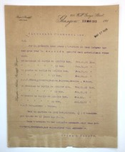 c.1913 Sales Inquiry Document from Bryce &amp; Rumpff Chemical Suppliers - £15.29 GBP