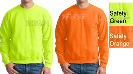 Gildan Mens Crewneck Sweatshirt ANSI High VIS Safety Green Orange S-2X 3X 4X 5X - £12.57 GBP+