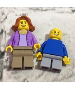 LEGO Minifigs People Figures Mother With Son Lot Of 2 Woman Kid Loose - £5.98 GBP