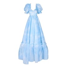 Vintage Women Sky Cloud Print  Organza Dresses Lady Evening Party Ball Gown Long - £99.09 GBP