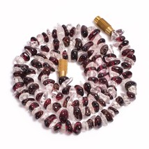Natural Rhodolite Garnet Crystal Uncut Smooth Beads Necklace 5-8 mm 17&quot; UB-8368 - £7.82 GBP