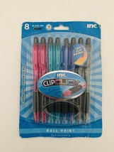 ClipClick Inc Comfort Grip Ball Point Retractable Black Pens *Set of 8* - £7.00 GBP