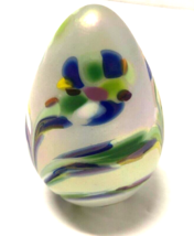 Glass Eye Studio 2 3/4&quot; Frosted Art Glass Egg Paperweight GES 94 - £23.71 GBP