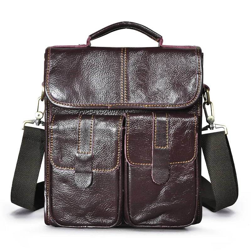 Natural Leather Male Design Travel Shoulder Messenger bag fashion Cross-body Bag - $108.56