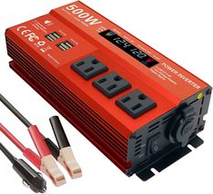 500W Power Inverter for Vehicles,DC 12V to 110V AC,4 x 2.4A USB Ports ca... - $35.99