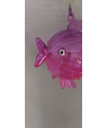 Vintage Blown Glass Blow fish Swan top Jeweled Christmas Ornament 4.5&quot; H... - £51.43 GBP