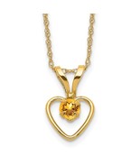 Children&#39;s November Citrine Birthstone Heart Necklace - €145,86 EUR