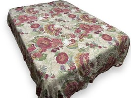 Pottery Barn Amaya Palampore King Size Duvet Cover Linen Cotton Burgundy Floral - $143.55