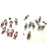 Playmobil  red and Blue Knights and Helments  34 piece set Vintage - £19.95 GBP