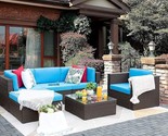 6 Pieces Patio Furniture Set Outdoor Sectional Sofa Outdoor Furniture Se... - $1,396.99