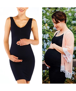 Sleeveless Maternity Dresses V-neck shapewear bodysuit High Waist Belly ... - £22.11 GBP