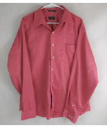 Arrow Fitted Wrinkle Free Men&#39;s Melon Pink Casual Dress Shirt Size XL - $24.34 CAD