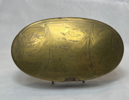 Antique C1780 Brass &amp; Copper Dutch Tobacco Box Jewelry Case 18th Century - £313.97 GBP