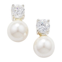 18Carat White Gold South Sea Pearls &amp; Diamonds Drop Pair Earrings 0.30cts - $2,182.86