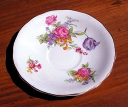 Vintage RADFORDS Bone China Saucer Floral Roses 5-7/8&quot; Diameter - $4.99