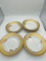 Alpine Cuisine Bowls 8” Grapevine Gold Fine Porcelain Germany 8 Piece - £34.35 GBP