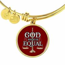 Express Your Love Gifts God Made Us Equal Stainless Steel or 18k Gold Christian  - £44.27 GBP
