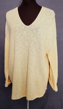 Soft Surroundings Sweater Womens Sz  S/M Long Sleeve Lightweight Yellow Cotton  - £19.94 GBP