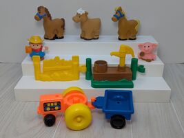Fisher-Price Little People Farm Lot Animal Figures Farmer Tractor water ... - $14.84