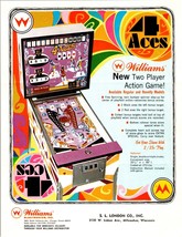 4 Aces Pinball Machine Flyer Original 1970 Game Artwork Playing Cards Retro - £35.60 GBP