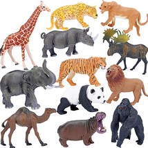 Safari Animals Figures Toys, Realistic Jumbo Wild Zoo Animals Figurines Large Pl - £34.36 GBP