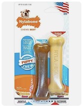 Nylabone Classic Puppy Chew Flavored Durable Dog Chew Toy 2ct Petite Up to 15lbs - £7.23 GBP
