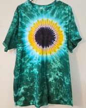 Sun Dog Tye Dye T Shirt Green Sunflower XL - $7.52
